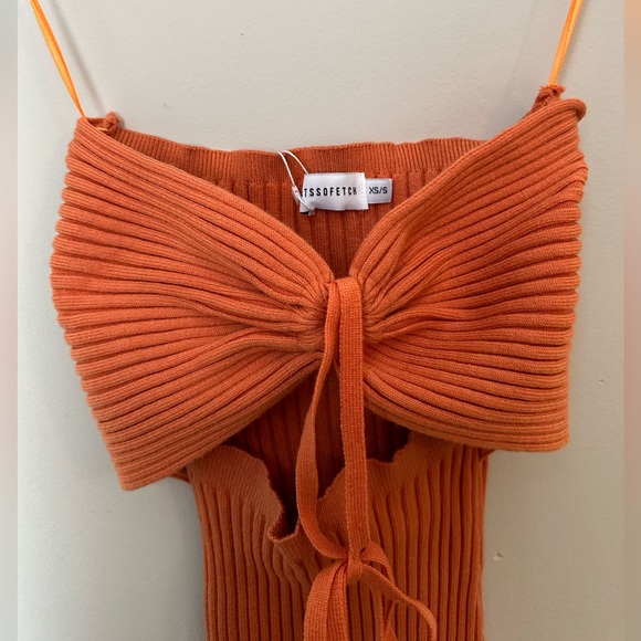 ORANGE CUTOUT MINI DRESS - Picture 7 of 8